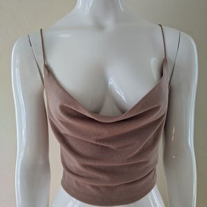 Fashion Nova drape neck spaghetti strap crop top